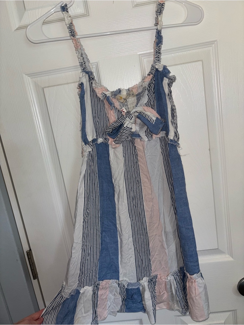 Ocean Drive Blue, White & Pink Striped Sundress